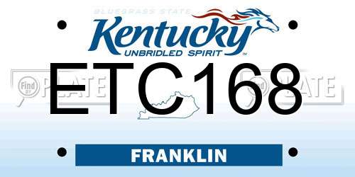 ETC168 Kentucky License Plate