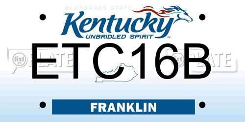 ETC16B Kentucky License Plate