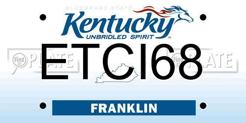 ETCI68 Kentucky License Plate