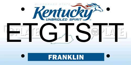 ETGTSTT Kentucky License Plate
