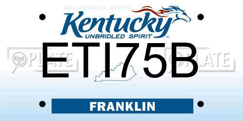 ETI75B Kentucky License Plate
