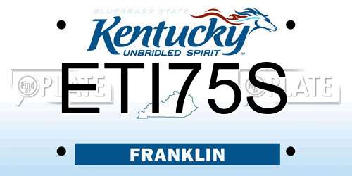 ETI75S Kentucky License Plate