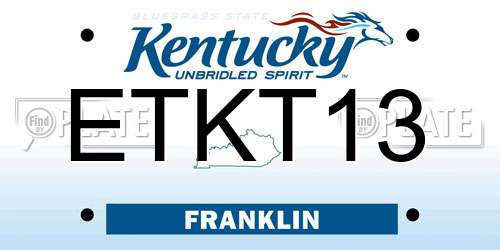ETKT13 Kentucky License Plate