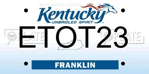 ETOT23 Kentucky License Plate