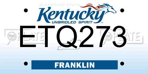 ETQ273 Kentucky License Plate