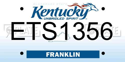ETS1356 Kentucky License Plate