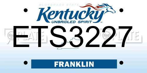 ETS3227 Kentucky License Plate