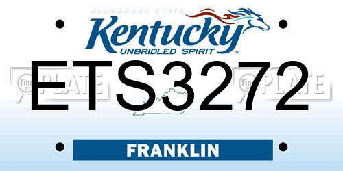 ETS3272 Kentucky License Plate