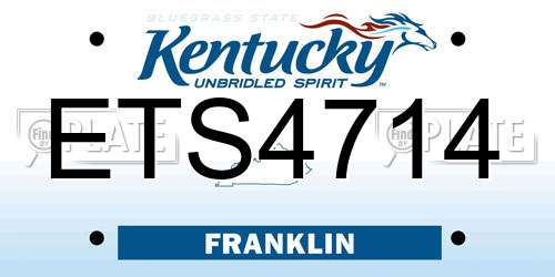 ETS4714 Kentucky License Plate
