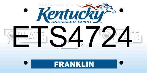 ETS4724 Kentucky License Plate