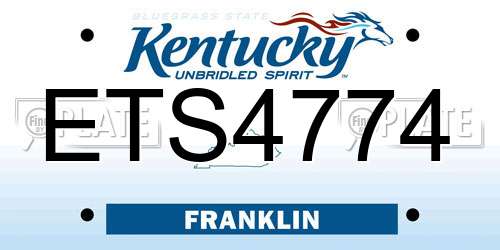 ETS4774 Kentucky License Plate