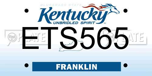 ETS565 Kentucky License Plate