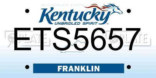 ETS5657 Kentucky License Plate