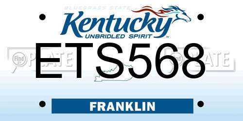 ETS568 Kentucky License Plate