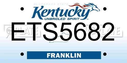 ETS5682 Kentucky License Plate