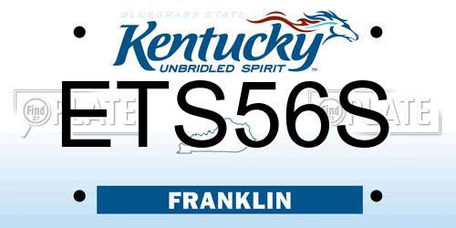ETS56S Kentucky License Plate