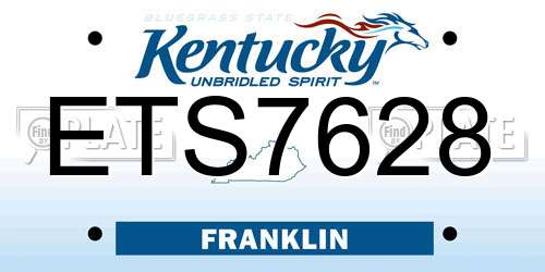 ETS7628 Kentucky License Plate
