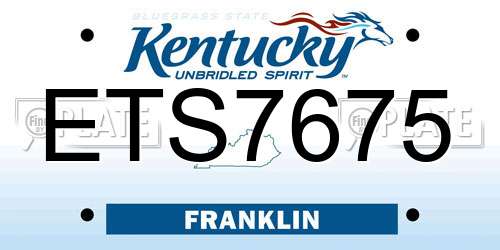 ETS7675 Kentucky License Plate