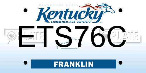ETS76C Kentucky License Plate