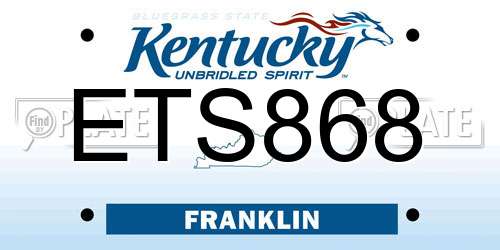 ETS868 Kentucky License Plate