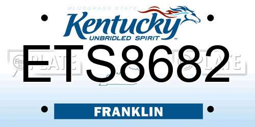 ETS8682 Kentucky License Plate
