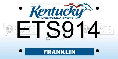 ETS914 Kentucky License Plate