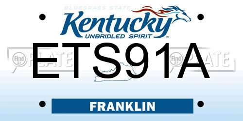 ETS91A Kentucky License Plate