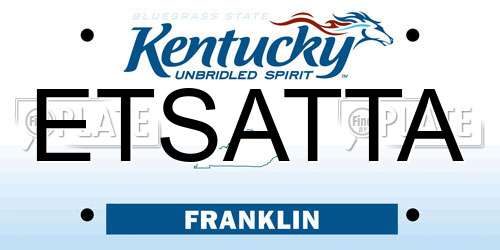 ETSATTA Kentucky License Plate