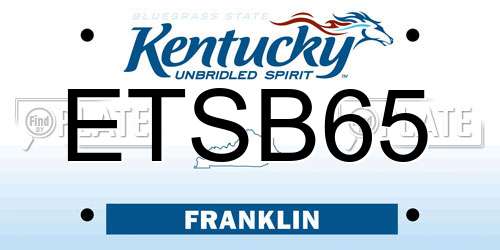 ETSB65 Kentucky License Plate