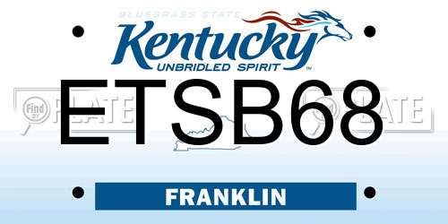 ETSB68 Kentucky License Plate