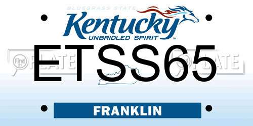 ETSS65 Kentucky License Plate