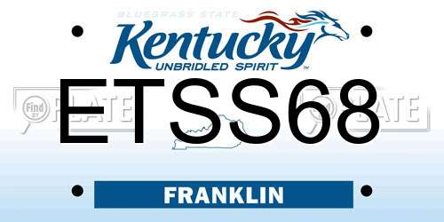 ETSS68 Kentucky License Plate