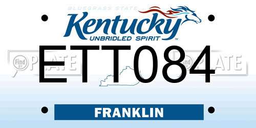ETT084 Kentucky License Plate