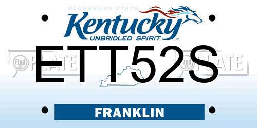 ETT52S Kentucky License Plate