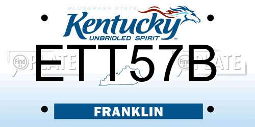 ETT57B Kentucky License Plate