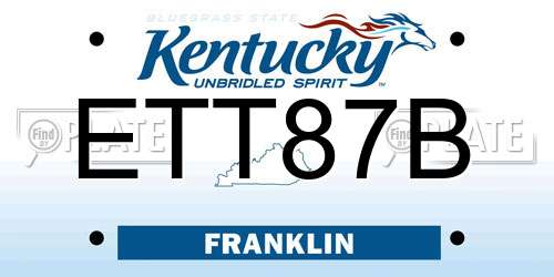 ETT87B Kentucky License Plate