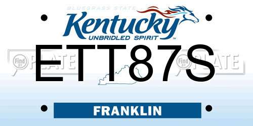 ETT87S Kentucky License Plate