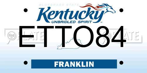 ETTO84 Kentucky License Plate