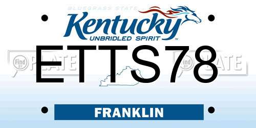 ETTS78 Kentucky License Plate