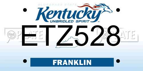 ETZ528 Kentucky License Plate