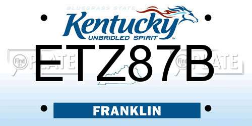 ETZ87B Kentucky License Plate