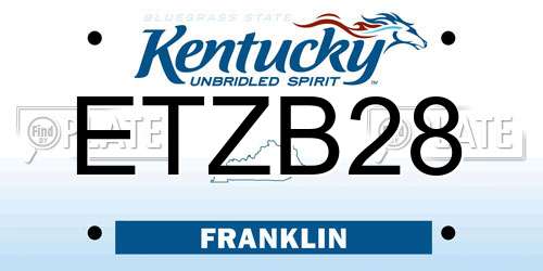 ETZB28 Kentucky License Plate