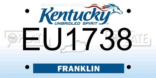 EU1738 Kentucky License Plate
