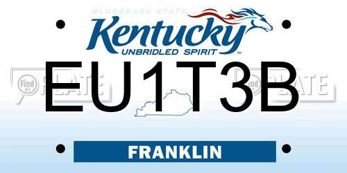 EU1T3B Kentucky License Plate