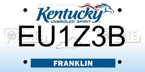 EU1Z3B Kentucky License Plate