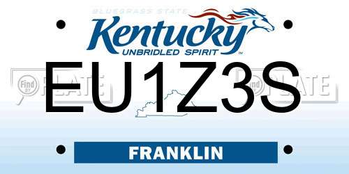 EU1Z3S Kentucky License Plate