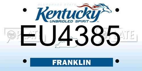 EU4385 Kentucky License Plate