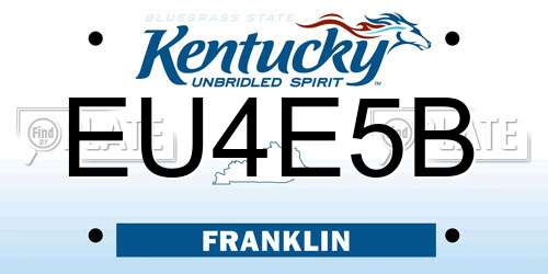 EU4E5B Kentucky License Plate