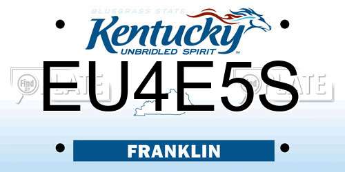 EU4E5S Kentucky License Plate