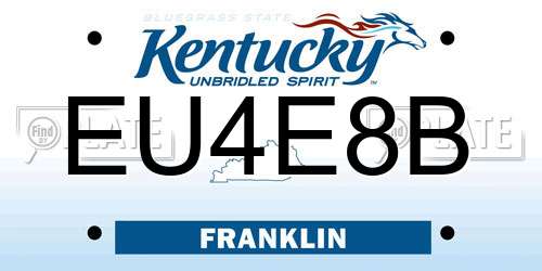 EU4E8B Kentucky License Plate
